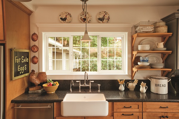Kitchen window letting in natural light