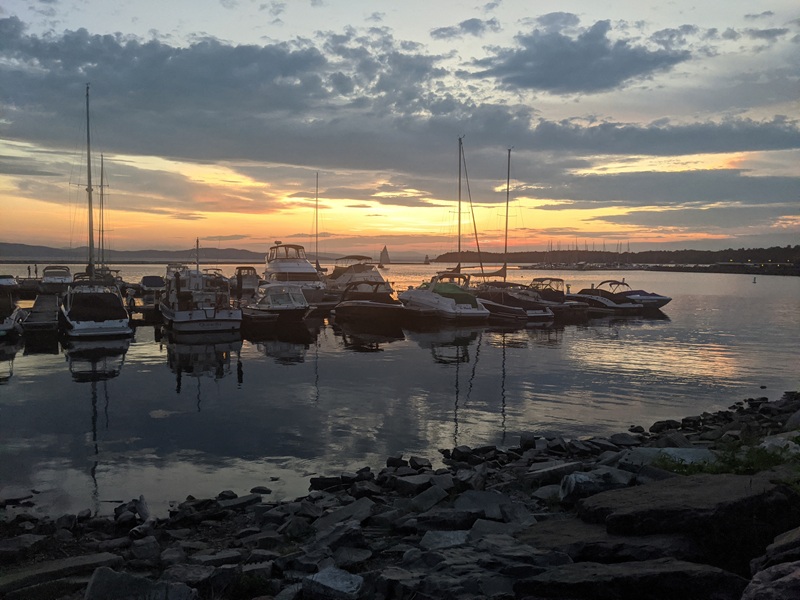 Burlington, VT at Sunset.